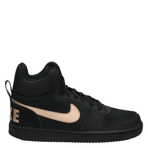 nike court borough low dames zwart goud